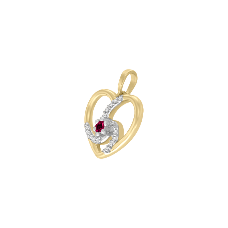 Spiral Heart Gem Pendant