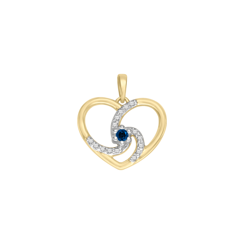 Spiral Heart Gem Pendant