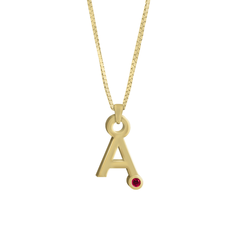 Gardenia Chain Pendant with Gem