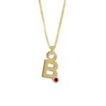 Gardenia Chain Pendant with Gem