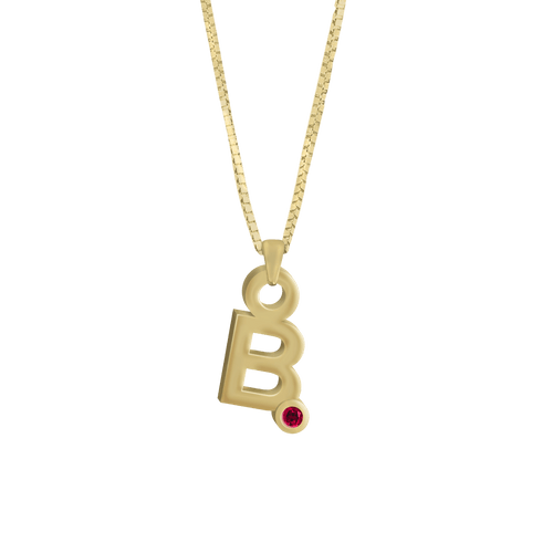 Gardenia Chain Pendant with Gem