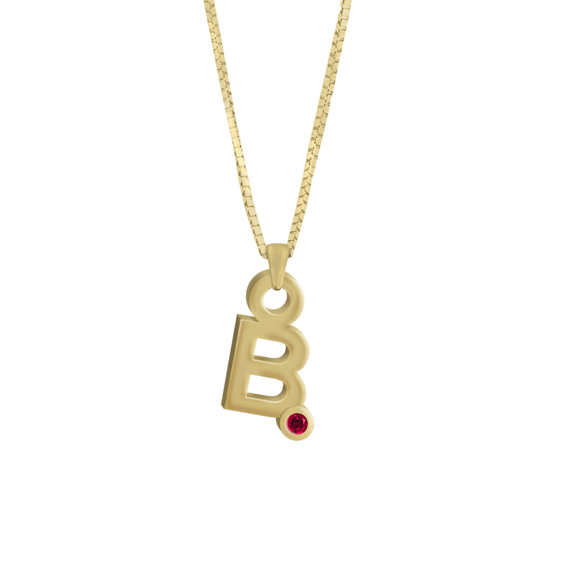 Gardenia Chain Pendant with Gem