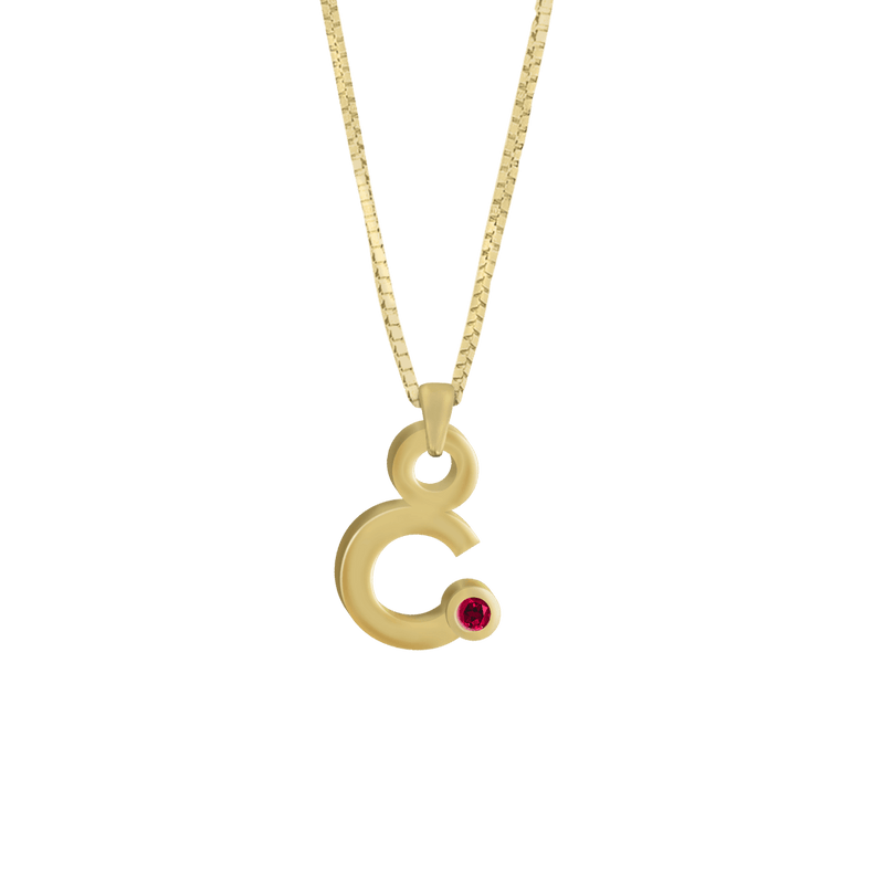 Gardenia Chain Pendant with Gem