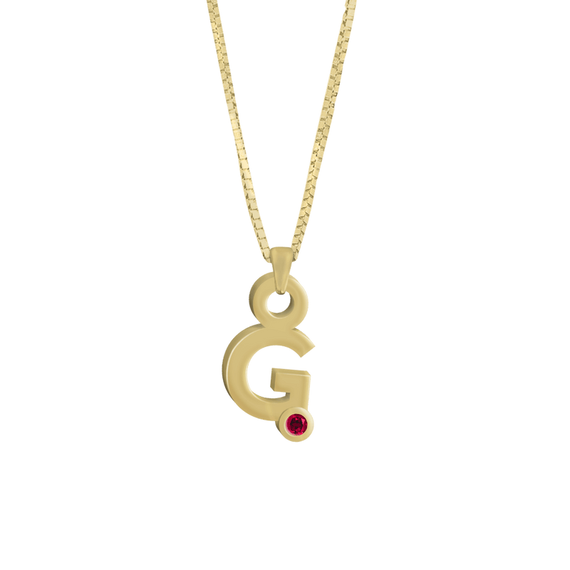 Gardenia Chain Pendant with Gem