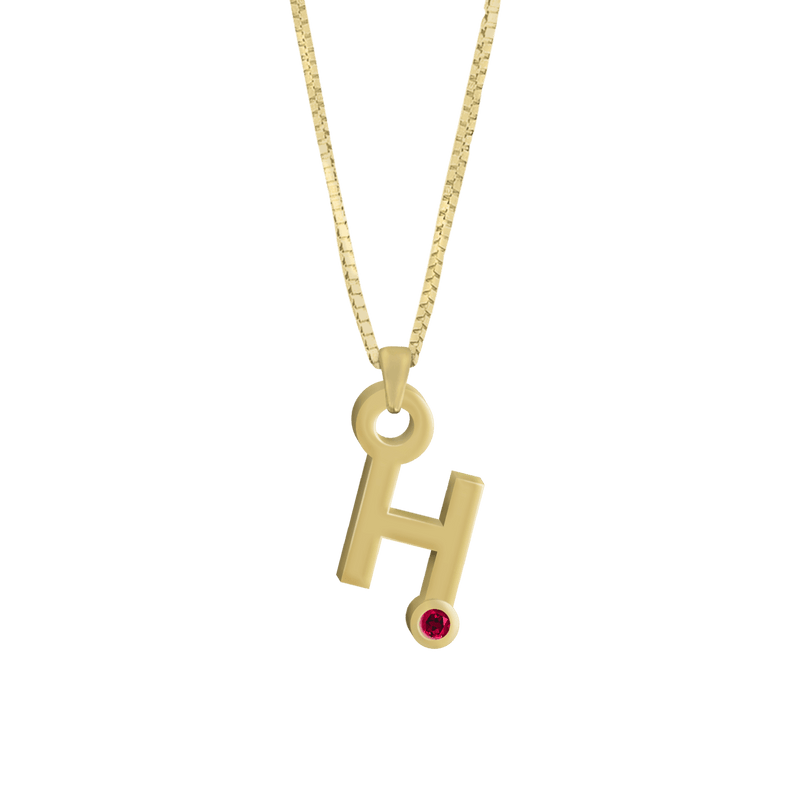 Gardenia Chain Pendant with Gem