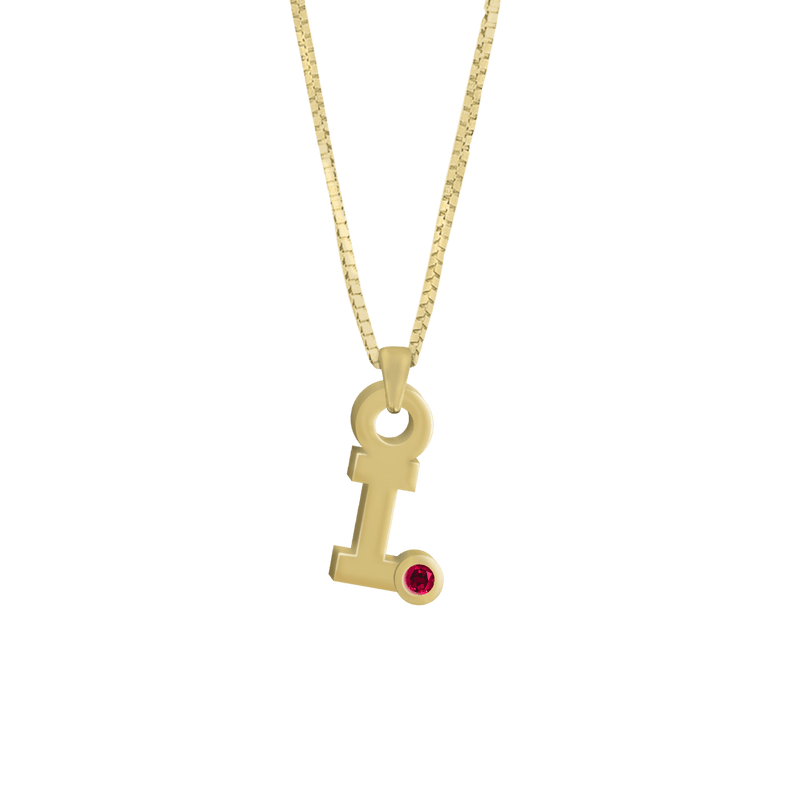 Gardenia Chain Pendant with Gem