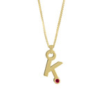 Gardenia Chain Pendant with Gem