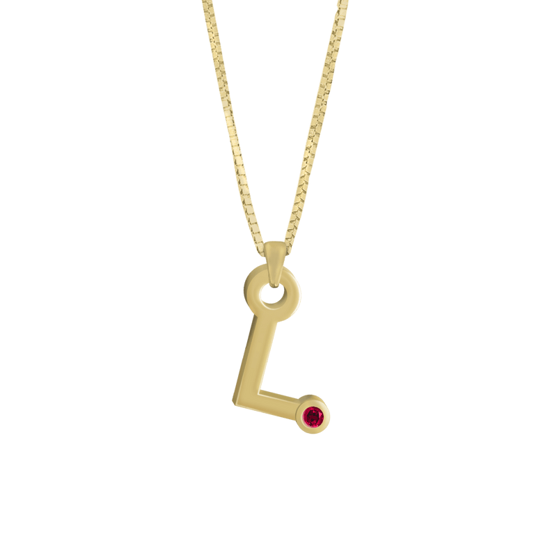 Gardenia Chain Pendant with Gem