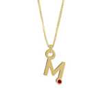 Gardenia Chain Pendant with Gem