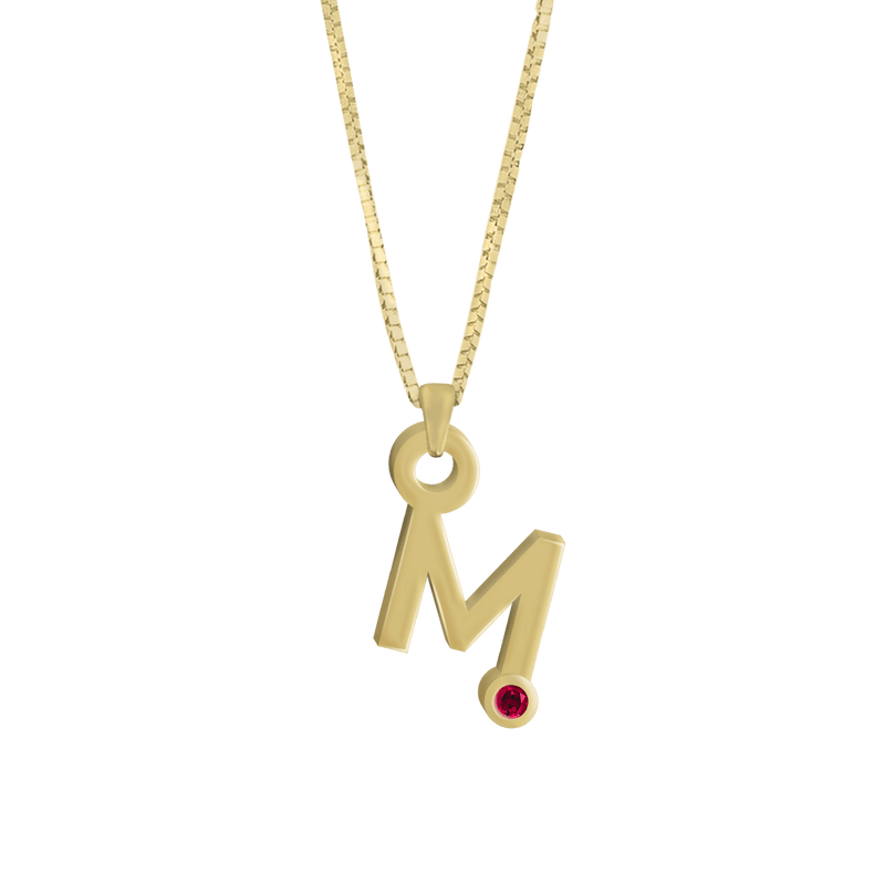 Gardenia Chain Pendant with Gem