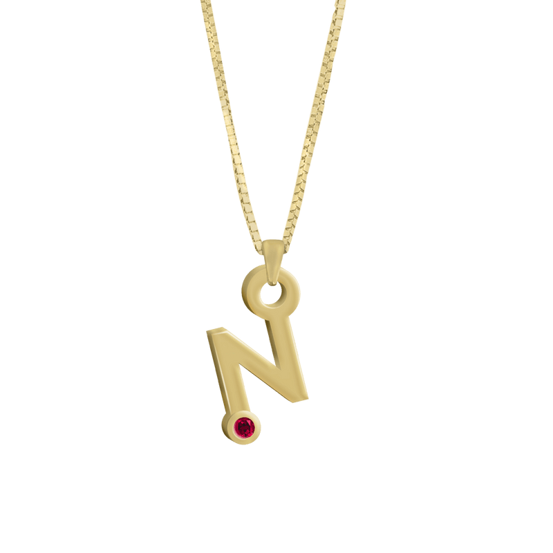 Gardenia Chain Pendant with Gem