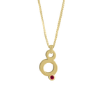 Gardenia Chain Pendant with Gem