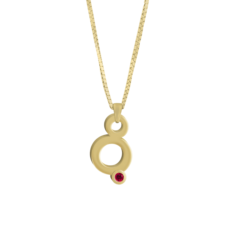 Gardenia Chain Pendant with Gem