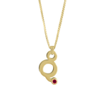 Gardenia Chain Pendant with Gem