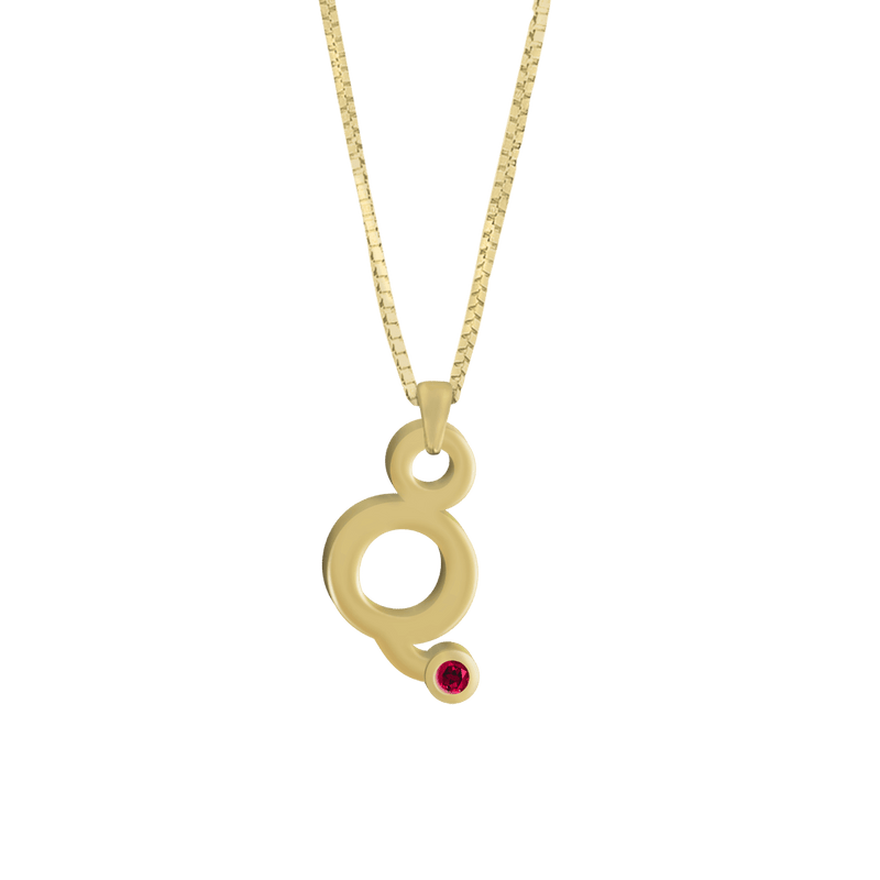 Gardenia Chain Pendant with Gem