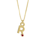 Gardenia Chain Pendant with Gem