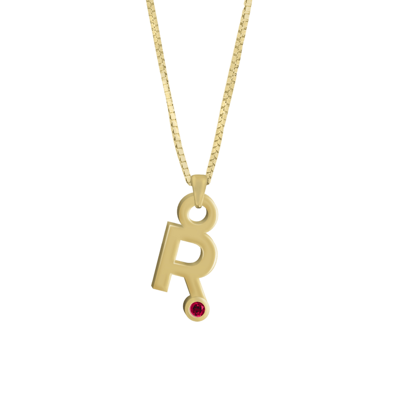 Gardenia Chain Pendant with Gem