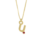 Gardenia Chain Pendant with Gem