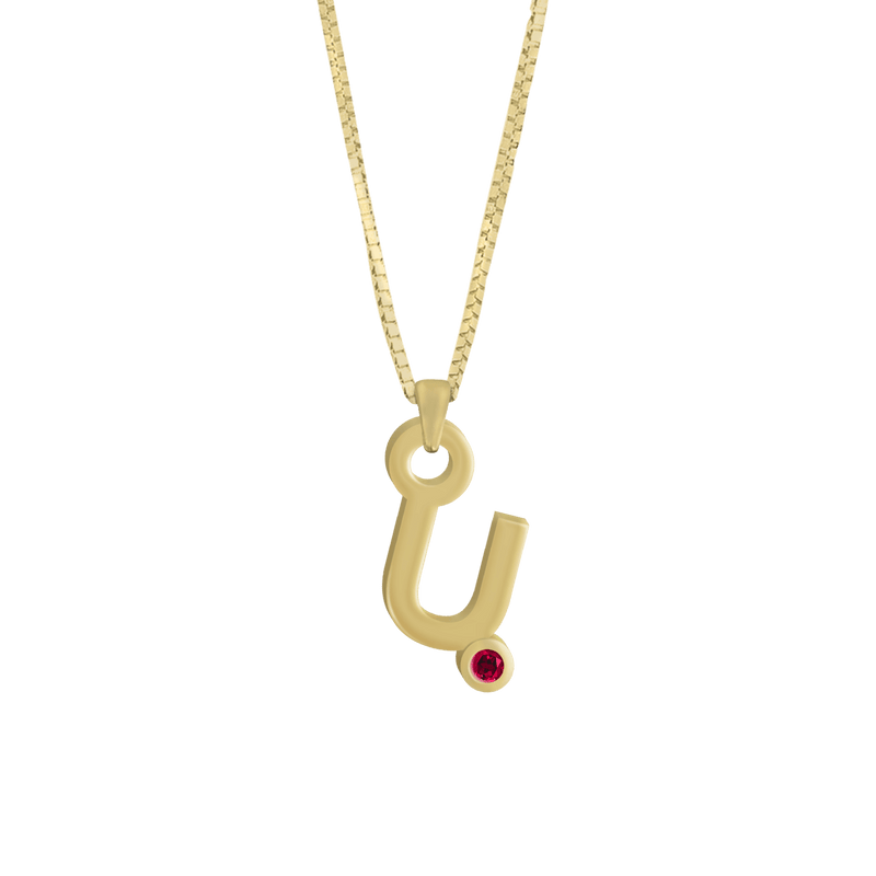 Gardenia Chain Pendant with Gem