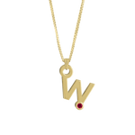 Gardenia Chain Pendant with Gem