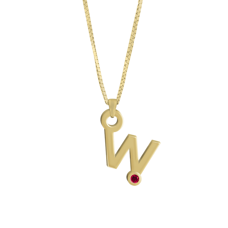 Gardenia Chain Pendant with Gem