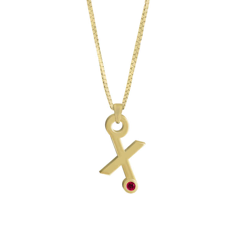 Gardenia Chain Pendant with Gem