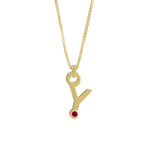 Gardenia Chain Pendant with Gem