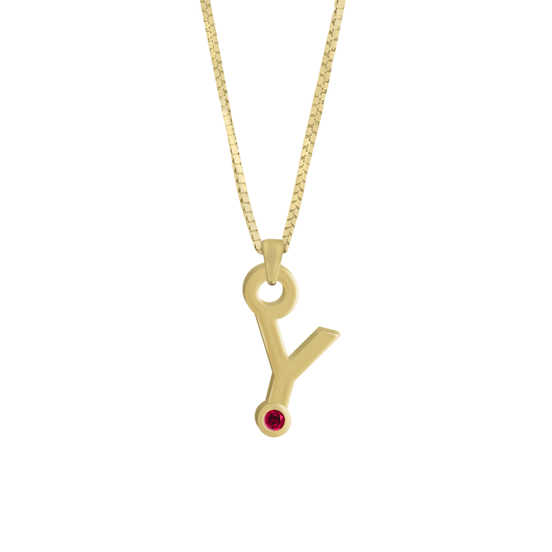 Gardenia Chain Pendant with Gem