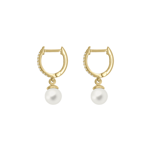 Moly Diamond and Natural Pearl Earrings
