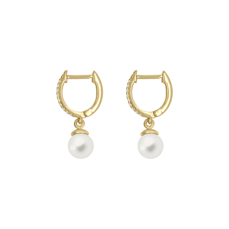 Moly Diamond and Natural Pearl Earrings