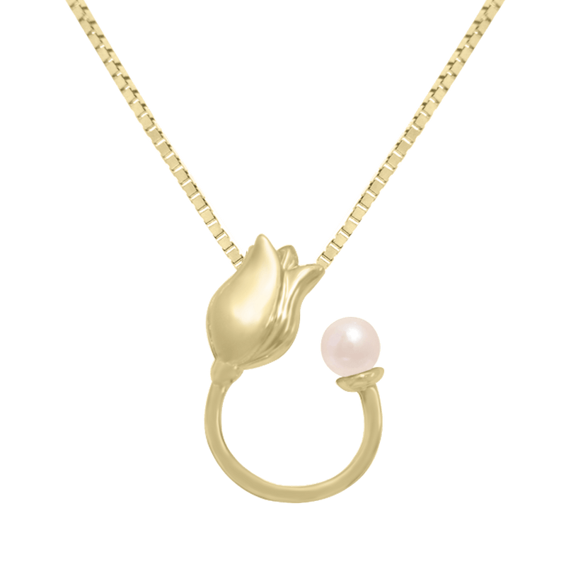 Tulip pendant with chain