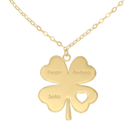 Personalized Lucky Clover pendant with chain