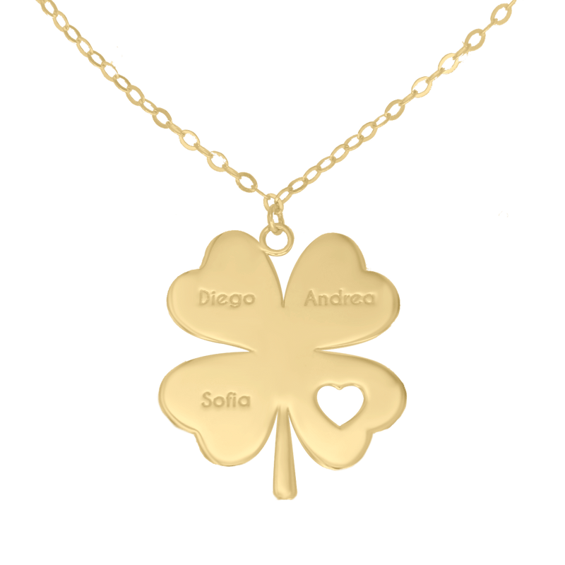 Personalized Lucky Clover pendant with chain