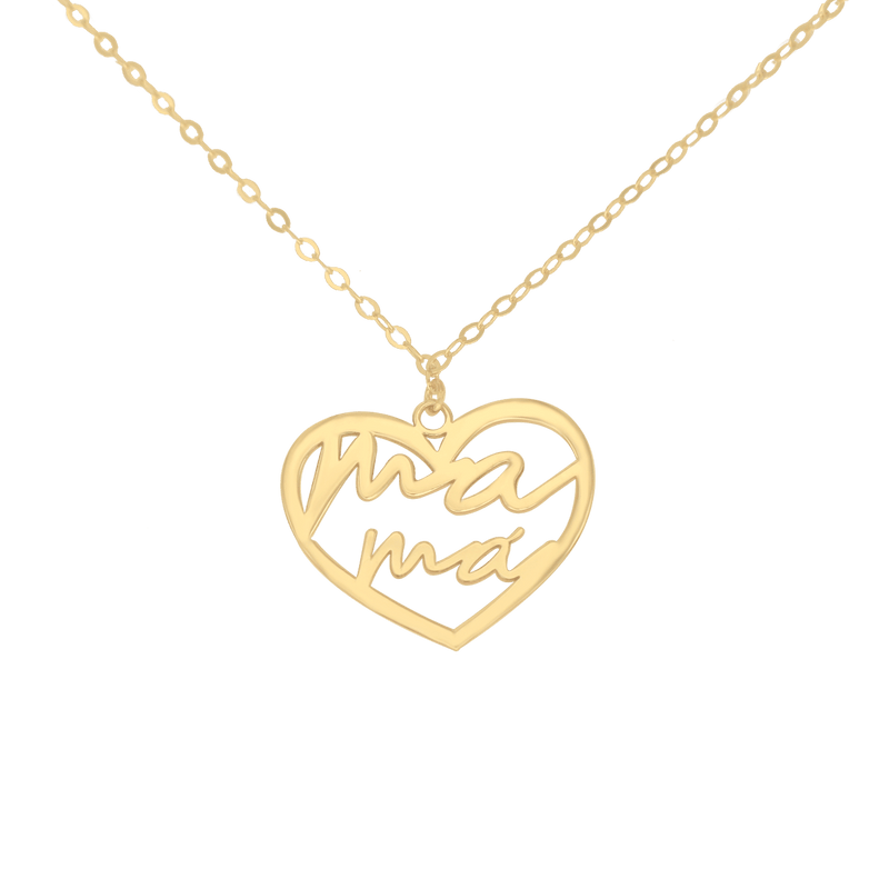 Mom heart pendant with chain